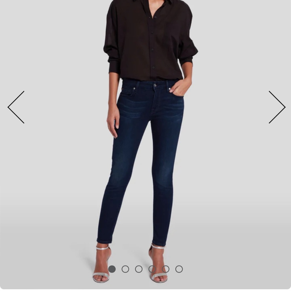 7 For All Mankind Women's Skinny Jeans in Dark Blue